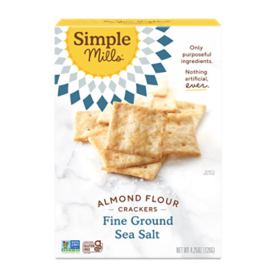  Simple Mills Fine Ground Sea Salt Almond Flour Crackers - 4.25 Oz 