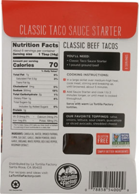 La Tortilla Factory Sauce Starter Skillet Classic Taco Box - 3 Oz - Image 6