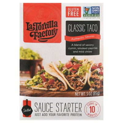 La Tortilla Factory Sauce Starter Skillet Classic Taco Box - 3 Oz