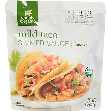 Simply Organic Simmer Sauce Mild Taco for Chicken Pouch - 8 Oz - Image 2