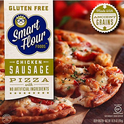 Smart Flour Foods Pizza Chicken Sausage Gluten Free Frozen - 10.25 Oz - Image 2