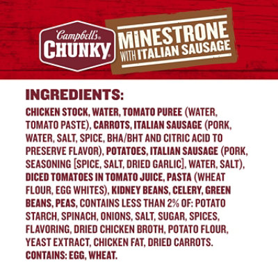 Campbell's Chunky Minestrone Soup with Italian Sausage - 18.8 Oz - Image 5