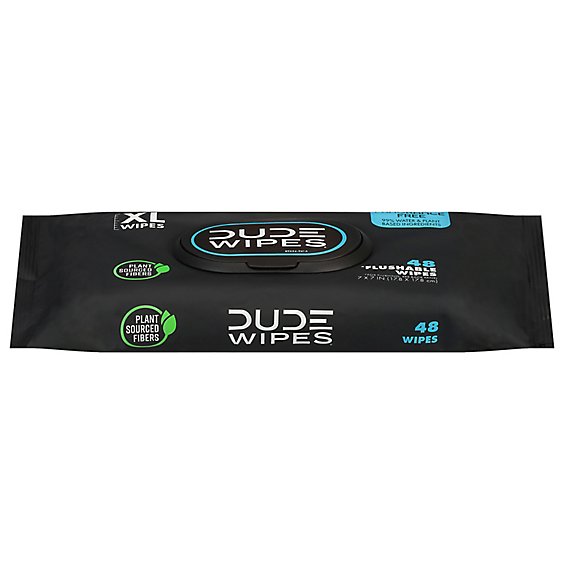 DUDE Wipes Soothing Aloe Extract Fragrance Free - 48 Count