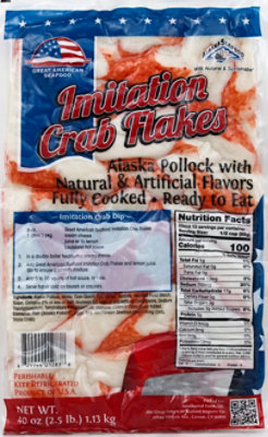 Great American Seafood Fresh Imitation Crab Flakes - 2.5 Lb - Image 2