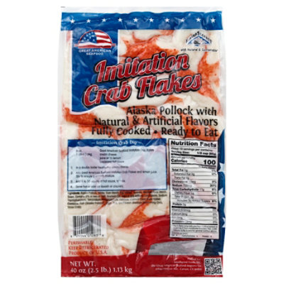 Great American Seafood Fresh Imitation Crab Flakes - 2.5 Lb - Image 1