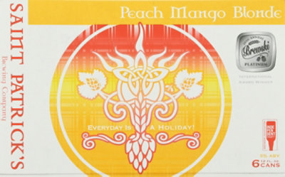 St Patricks Peach Mango Blonde In Cans - 6-12 Fl. Oz. - Image 2
