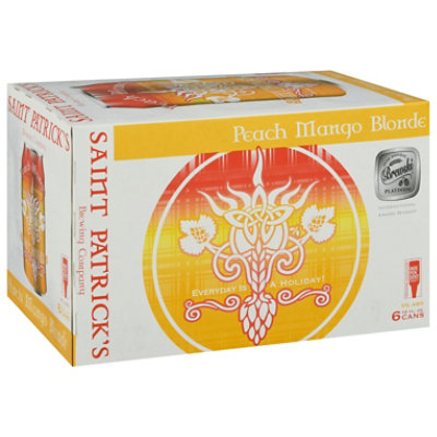 St Patricks Peach Mango Blonde In Cans - 6-12 Fl. Oz. - Image 1