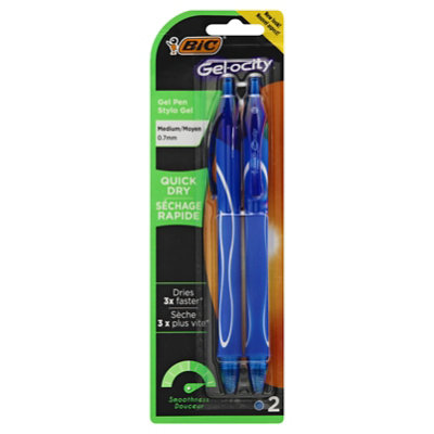 Bic Gelocity Blue Quick Dry Medium Point Pen - 2 Count - Image 3