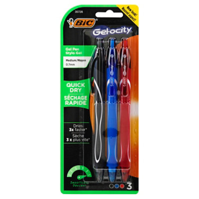 Bic Gelocity Multi Color Gel Med Pt 3 Pk - Each