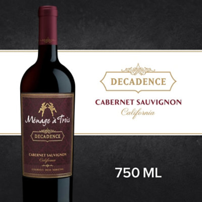 Menage a Trois Decadence Cabernet Sauvignon Wine Bottle - 750 Ml - Image 1