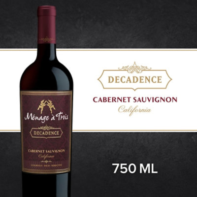 Menage a Trois Decadence Cabernet Sauvignon Red Wine Bottle - 750 Ml