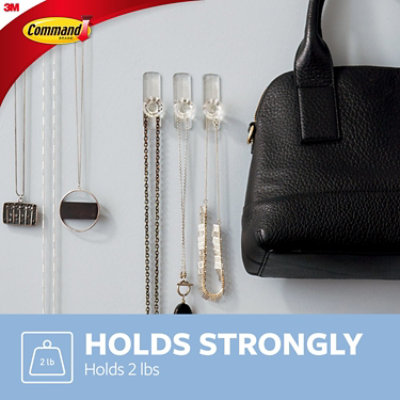 Command Hook 2 Clear Crystal Hooks With 3 Strips Medium - 1 Count - Image 4