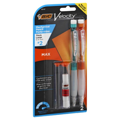 BIC Velocity Max Mechanical Pencil, Thick Point (0.9 mm), 2-Count 