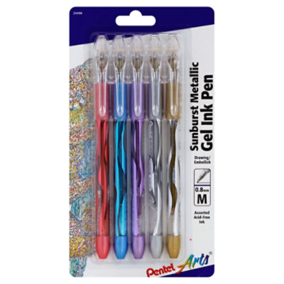 Pentel Sunburst Metallic Gel Ink Pens - 5 Count - Image 1