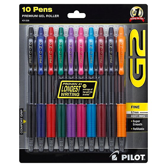 Pilot G2 Assorted Premium Gel Roller Pen - 10 Count