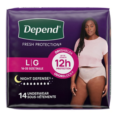 Depend Night Defense Adult Large Blush Absorbency Incontinence Underwear - 14 Count - Image 8