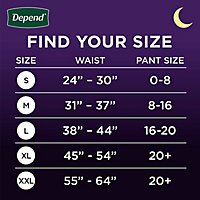 Depend Night Defense Women's Overnight Adult Large Incontinence Underwear - 14 Count - Image 3