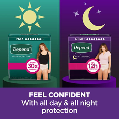 Depend Night Defense Adult Large Blush Absorbency Incontinence Underwear - 14 Count - Image 5