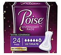 Poise Overnight Incontinence Pads Ultimate Absorbency - 24 Count