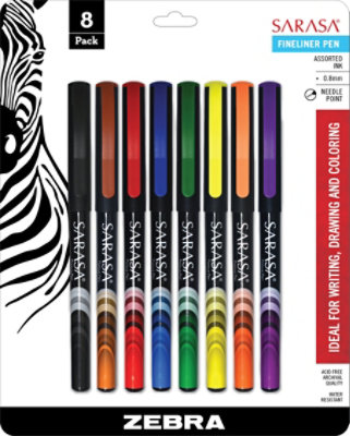 Zebra Sarasa Fineline Pen Assorted - 8 Count - Image 2