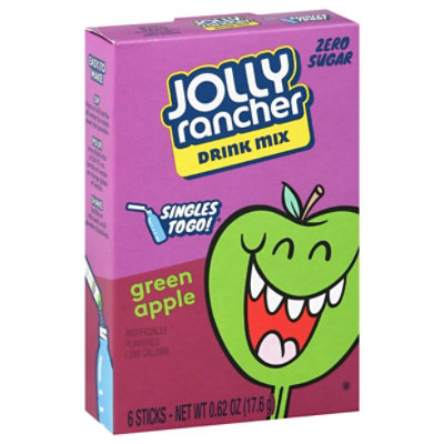 Jolly Rancher Drink Mix Singles To Go Sugar Free Green Apple 6 Count - 0.62 Oz - Image 1