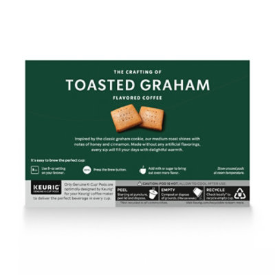 Starbucks 100% Arabica Naturally Flavored Toasted Graham K Cup Coffee Pods Box 10 Count - Each - Image 7