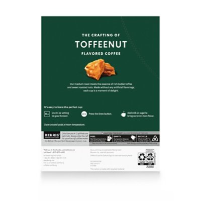 Starbucks 100% Arabica Naturally Flavored Toffeenut K Cup Coffee Pods Box 10 Count - Each - Image 7