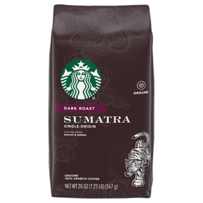 Starbucks Coffee Ground Dark Roast Sumatra Bag - 20 Oz