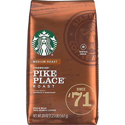 Starbucks Coffee Whole Bean Medium Roast Pike Place Roast Bag - 20 Oz - Image 2