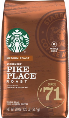 Starbucks Pike Place Roast 100% Arabica Medium Roast Whole Bean Coffee Bag - 20 Oz - Image 2