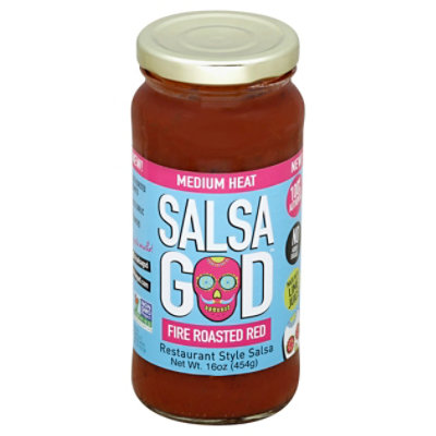 Salsa God Restaurant Style Salsa Fire Roasted Medium Jar - 16 Oz