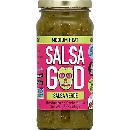 Salsa God Restaurant Style Salsa Verde Medium Jar - 16 Oz - Image 2