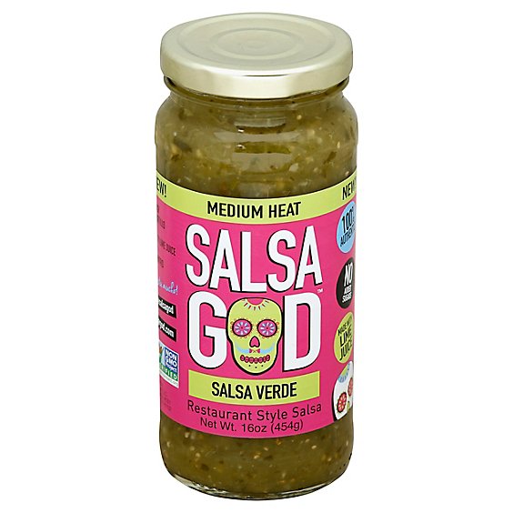 Salsa God Restaurant Style Salsa Verde Medium Jar - 16 Oz
