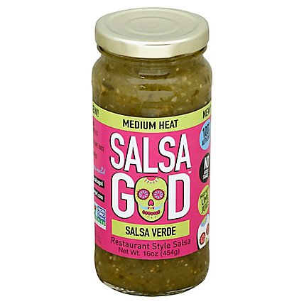 Salsa God Restaurant Style Salsa Verde Medium Jar - 16 Oz - Image 1