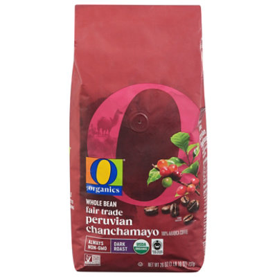 O Organics Coffee Whole Beans Dark Roast Peruvian Chanchamayo - 26 Oz