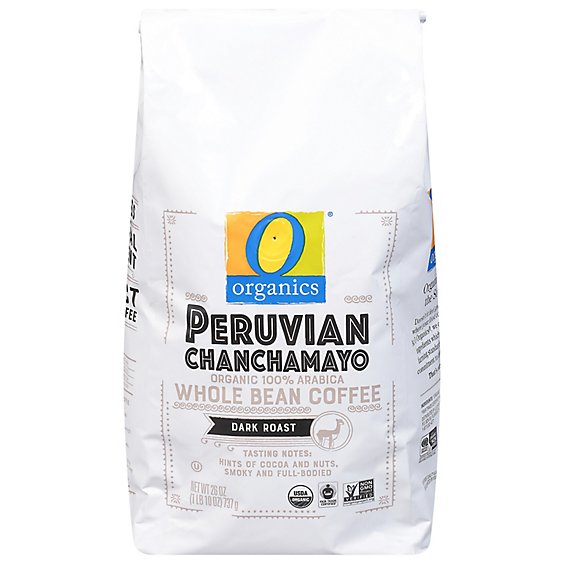 O Organics Coffee Whole Beans Dark Roast Peruvian Chanchamayo - 26 Oz