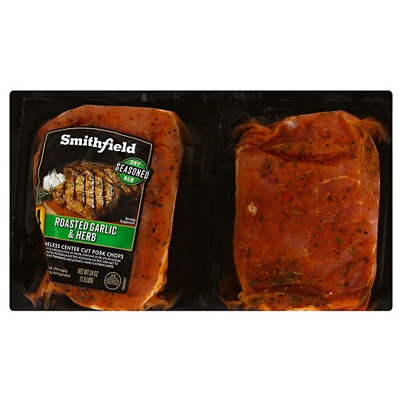 Smithfield Pork Chop Center Cut Roasted Garilc & Herb - 6 Oz
