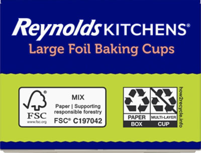 Reynolds Kitchen Baking Cups Foil 2 1/2 Inches - 32 Count - Image 4