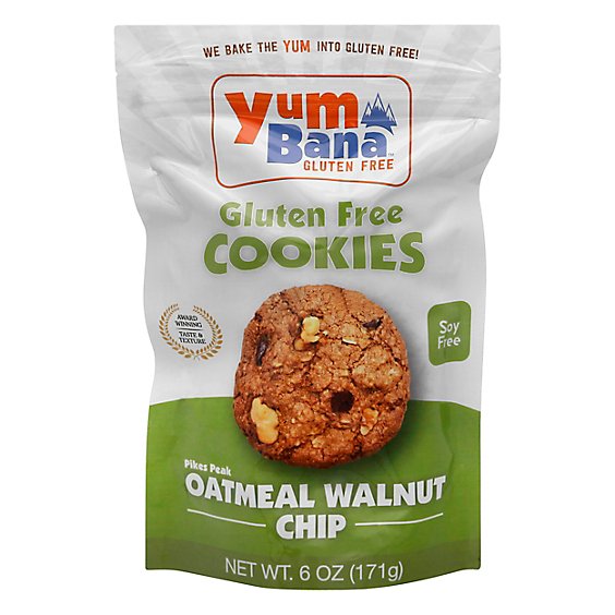 Yumbana Gluten Free Cookies Oatmeal Walnut Chip - 6 Oz