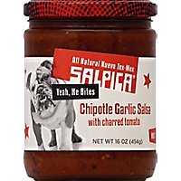 Salpica Salsa Chipotle Garlic With Charred Tomatillo Hot Jar - 16 Oz - Image 2