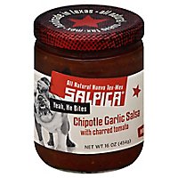 Salpica Salsa Chipotle Garlic With Charred Tomatillo Hot Jar - 16 Oz - Image 1