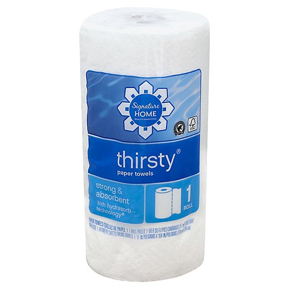 Signature SELECT Paper Towels Thirsty Strong & Absorbent Vari-A-Size Roll 2 Ply Sheets - Each