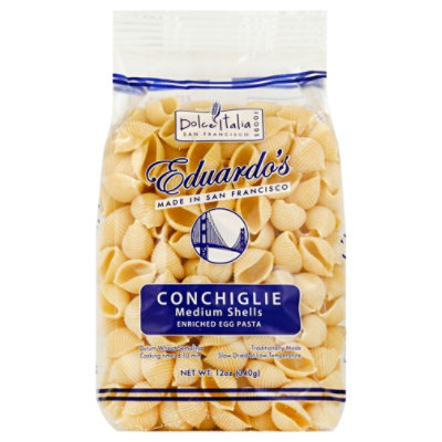 Dolce Italia Foods Eduardos Pasta Enriched Egg Conchiglie Medium Shells - 12 Oz