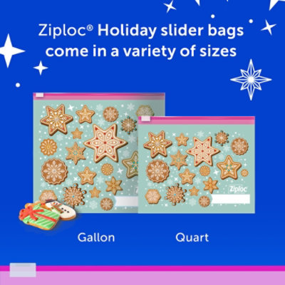 Ziploc Holiday Limited Edition Festive Designs Storage Gallon Slider Bags - 12 Count - Image 3