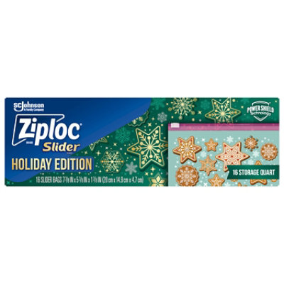 Ziploc Holiday Limited Edition Festive Designs Reusable Storage Quart Bags  - 24 Count - Safeway