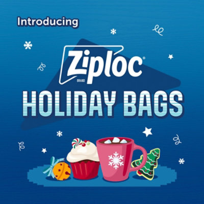 Ziploc Holiday Limited Edition Festive Designs Reusable Storage Quart Bags - 48 Count - Image 4