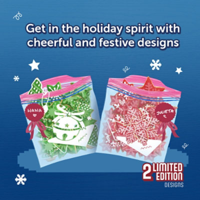 Ziploc Holiday Limited Edition Festive Designs Reusable Storage Gallon Bags - 38 Count - Image 5