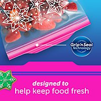 Ziploc Holiday Limited Edition Festive Designs Reusable Storage Quart Bags - 24 Count - Image 4