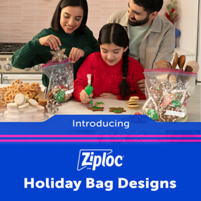 Ziploc Holiday Limited Edition Festive Designs Reusable Storage Quart Bags - 24 Count - Image 5