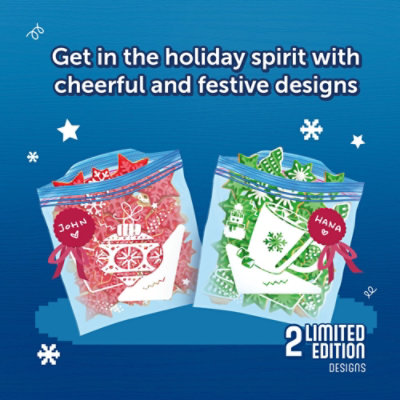 Ziploc Holiday Limited Edition Festive Designs Reusable Freezer Gallon Bags - 28 Count - Image 5